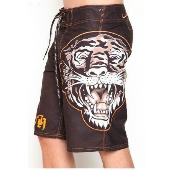 Chocolate Tiger Ed Hardy Site Beach Shorts For Men