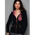 Christian Audigier Hoodies Geisha Rose Black For Women