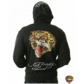 Christian Ed Hardy Mens Hoodies Black Tiger