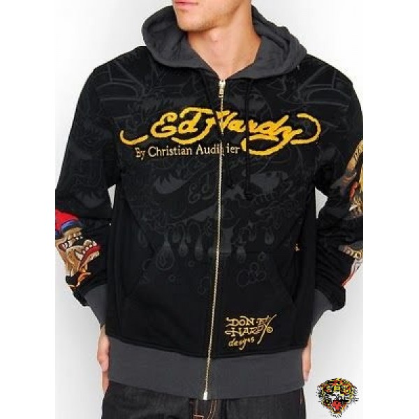 Ed Hardy Black Hoodies For Men Shop Online