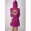 Ed Hardy Dress Hoodies Love Kill Slowly Purple For Women