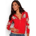 Ed Hardy Hoodies Classic Tiger Logo Red For Women