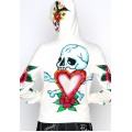 Ed Hardy Hoodies Danger Rose White For Women