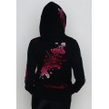 Ed Hardy Hoodies Death Before Shonor Black For Women