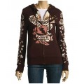 Ed Hardy Hoodies Death Of Love Chocolate For Women