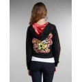 Ed Hardy Hoodies Death Or Glory Rendering Black For Women