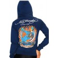Ed Hardy Hoodies Dfld Or Death Blue For Women