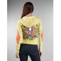 Ed Hardy Hoodies Flame Pirate Yellow For Women