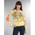 Ed Hardy Hoodies Flame Pirate Yellow For Women