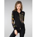 Ed Hardy Hoodies Gold Butterfly Love Black For Women