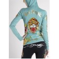 Ed Hardy Hoodies Los Angeles Tiger Blue For Women