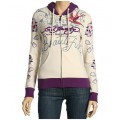 Ed Hardy Hoodies Love And Roses Purple For Women