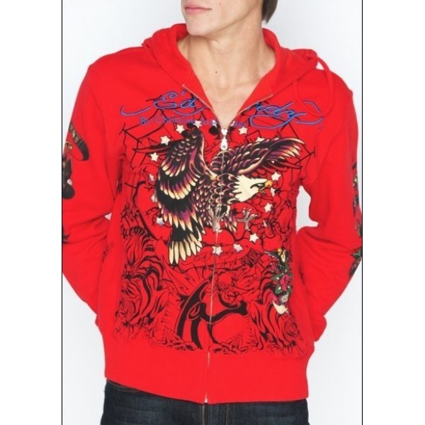 Mens Ed Hardy Hoodies Red Eagle Clothing Outlet