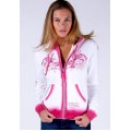 Ed Hardy Hoodies Rose Red Leopard White For Women