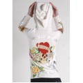 Ed Hardy Hoodies Silver Love Kill Slowly White For Women