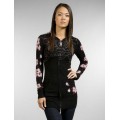 Ed Hardy Long Hoodies Love And Roses Black For Women