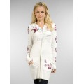 Ed Hardy Long Hoodies Love And Roses White For Women