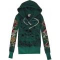 Ladies Hoodies UK Ed Hardy Tatoos Green