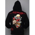 Mens Don Ed Hardy Hoody Original Black Death Love