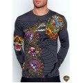 Ed Hardy Long Sleeve Blend Grey For Men