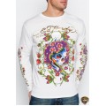 Ed Hardy Long Sleeve Love Life White For Men