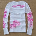 Mens ED Hardy Long Sleeve T Shirt Colorful Tiger White