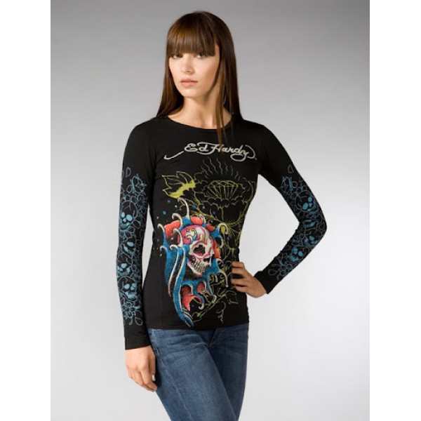 Womens Ed Hardy Long Sleeve Clothing UK Black