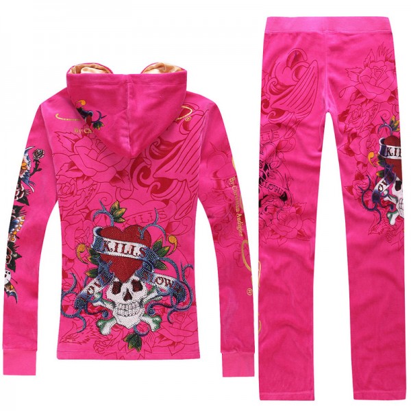ED Hardy Long Suits Love Kill Slowly Rose Red For Women
