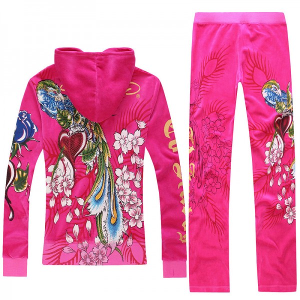 ED Hardy Long Suits Phoenix Roses Rose Red For Women