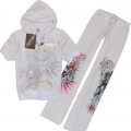 ED Hardy Short Suits White Love Kill Slowly Pink For Women