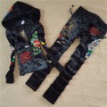 ED Hardy Womens Long Suits Peacock Love In Black