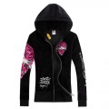 ED Hardy Womens Long Suits Rose Red Tiger Logo In Black