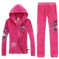 ED Hardy Womens Long Suits Rose Red Tiger Logo In Rose Red