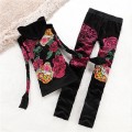 ED Hardy Womens Long Suits Tiger And Rose In Black