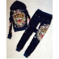 ED Hardy Womens Thick Long Suits Tiger Blend In Black