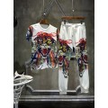 Ed Hardy Mens Short Suits Colorful Tiger In White