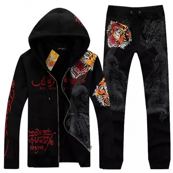 Ed Hardy Mens Suits Black Love Kill Slowly Tiger For Cheap