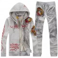 Ed Hardy Mens Suits Grey Love Kill Slowly Tiger Outlet