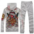 Ed Hardy Mens Suits Grey Love Kill Slowly Tiger Outlet