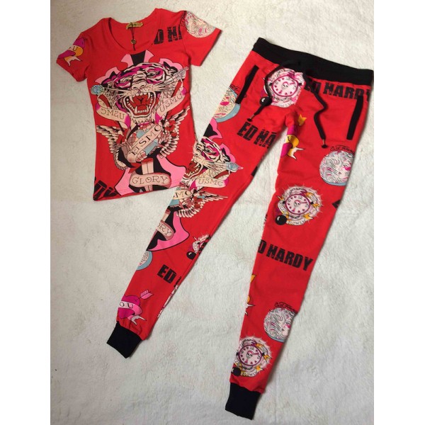Ed Hardy Womens Short Suits USMC Glory In Red