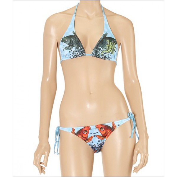 Blue Womens Ed Hardy Swimsuit Bikini Cyprinoid Store