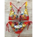 Don Ed Hardy Womens Swimsuit Bikini Rose Tiger Art