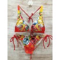 Don Ed Hardy Womens Swimsuit Bikini Rose Tiger Art