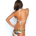 Ed Hardy Swimsuit Bikini Tiger White Gold For Women