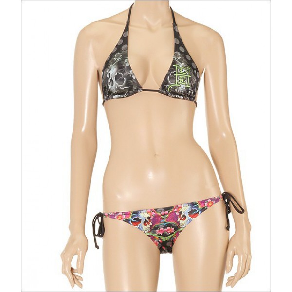 Ed Hardy Womens Swimsuit Bikini Skull Flower Black Online Shop