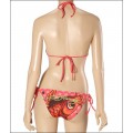 Ed Hardy Womens Swimsuit Bikinis Rose Red Cyprinoid