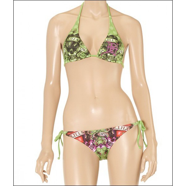 Green Womens Ed Hardy Swimsuit Bikini Love Kill Slowly Online