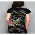 Christian Audigier T Shirts Birds Black For Women