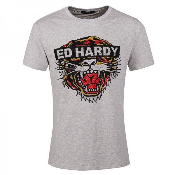 ED Hardy Short T Shirts Grey Classic Tiger For Men