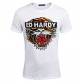 ED Hardy Short T Shirts Mens Classic Tiger White For Sale